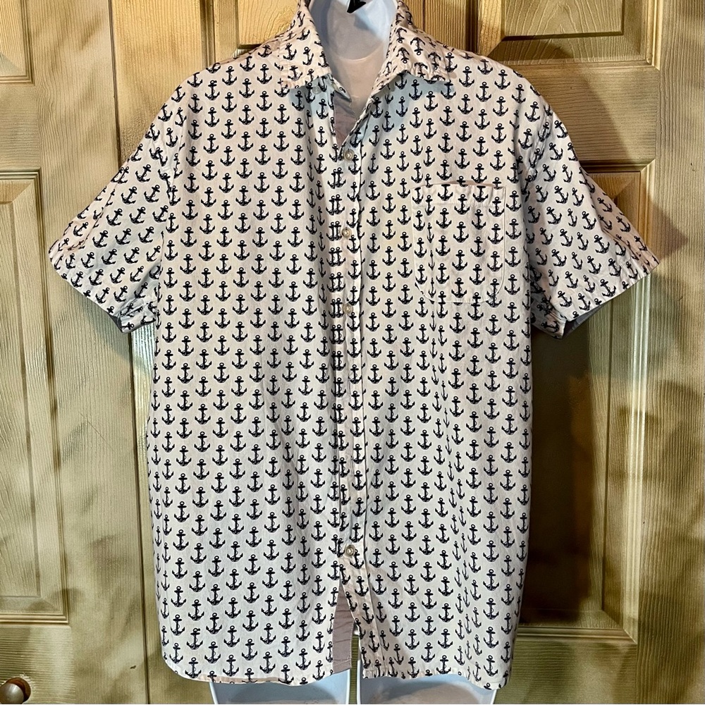 Young mens alpha beta large button down shirt